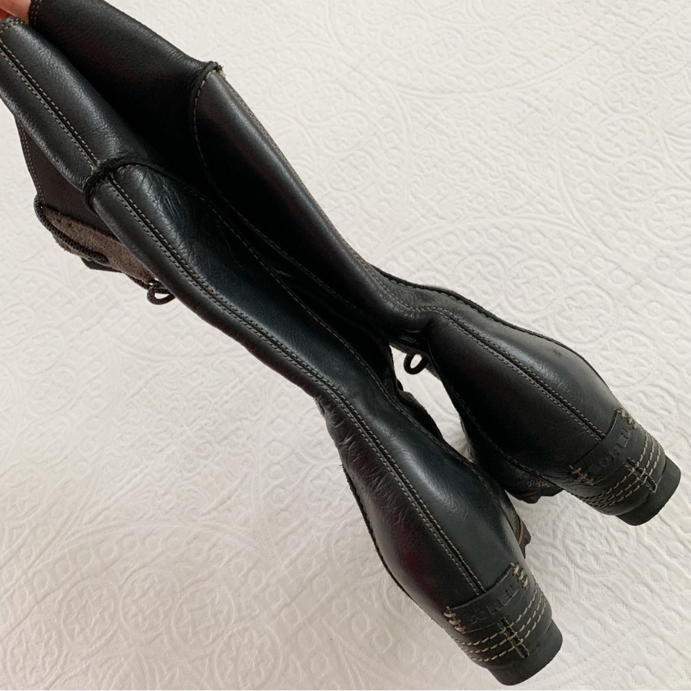RARE🔥 Sorel Cate the Great‎ Wedge Lace-Up Leather Boots, Black - Picture 7 of 12